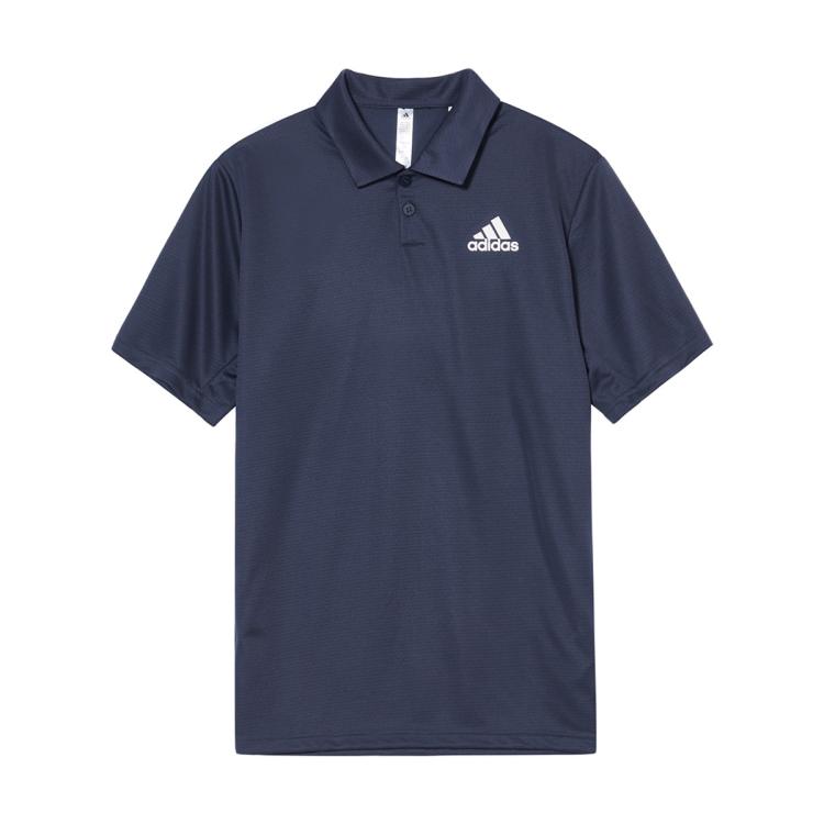 Adidas Originals 速干透气夏季网球运动休闲短袖翻领polo衫男装健身上衣 In Blue