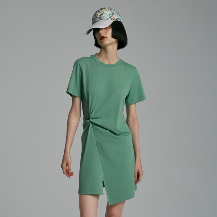 Ports 1961 Pure宝姿女装短袖中长连衣裙针织连衣裙 In Green