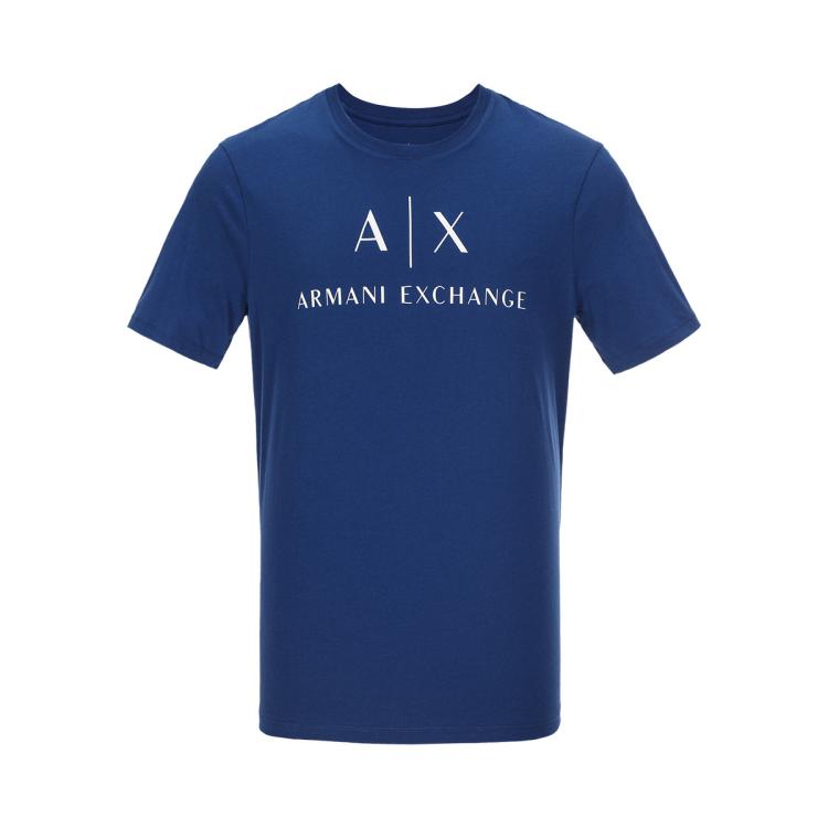 Armani Exchange 男士复古经典logo帅气短袖t恤 In Blue