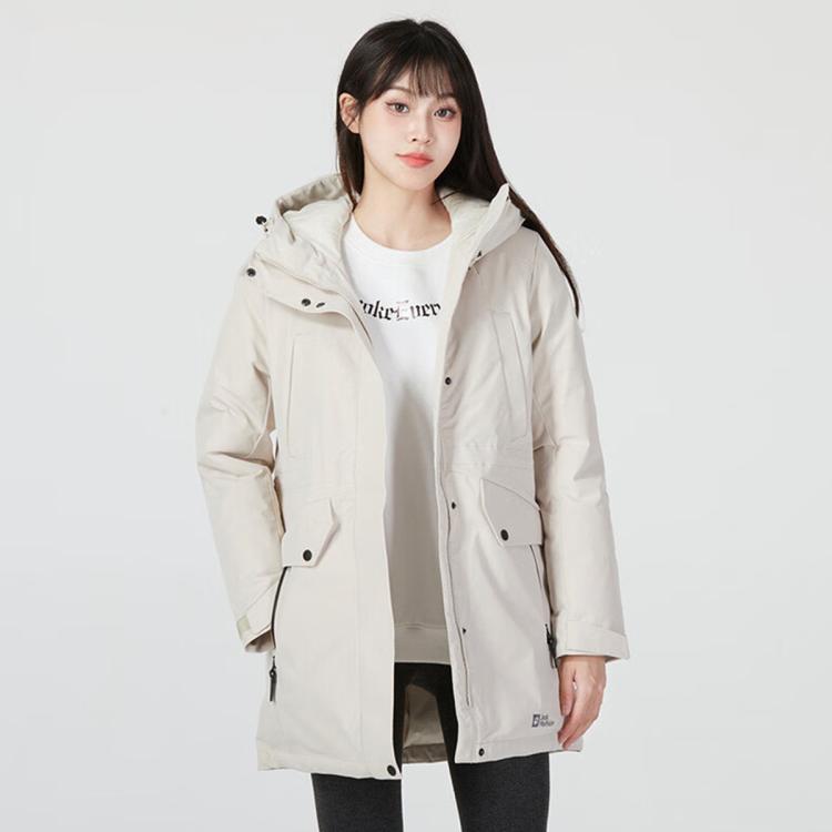 Jack Wolfskin 狼爪秋冬女式户外运动休闲羽绒服 In White