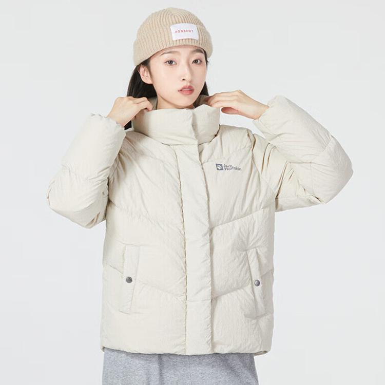 Jack Wolfskin 狼爪秋冬款女式户外运动休闲防风防泼水羽绒服 In White