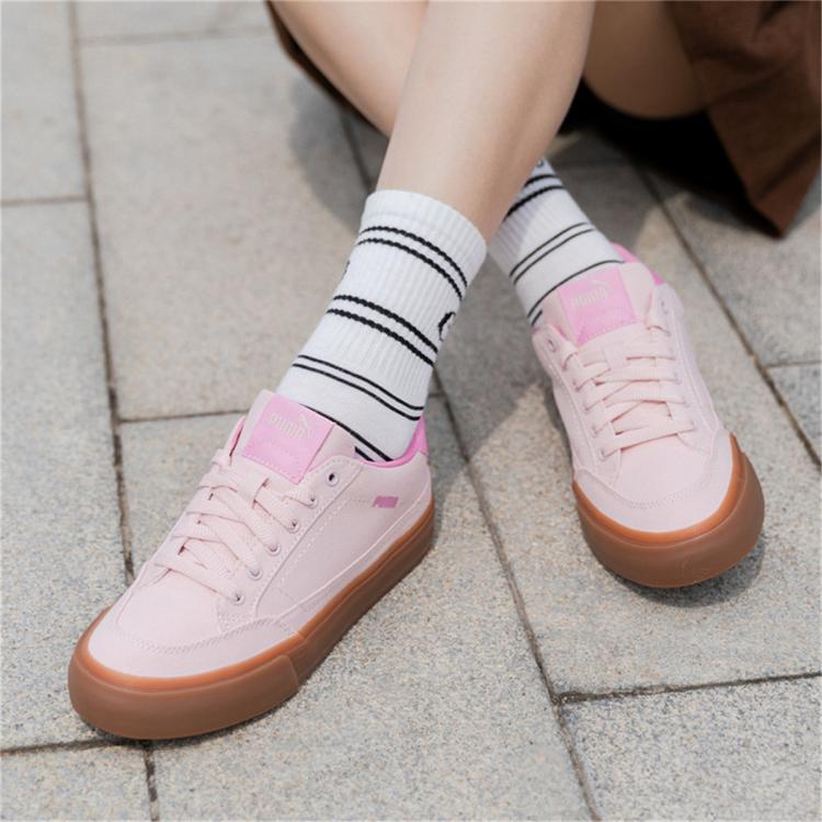 Puma 彪马 Court Classic Vulc低帮系带女鞋休闲时尚户外运动板鞋 In Pink