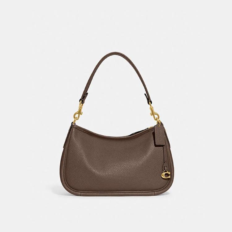 Coach 蔻驰cary系列女士皮质单肩枕头包 In Brown