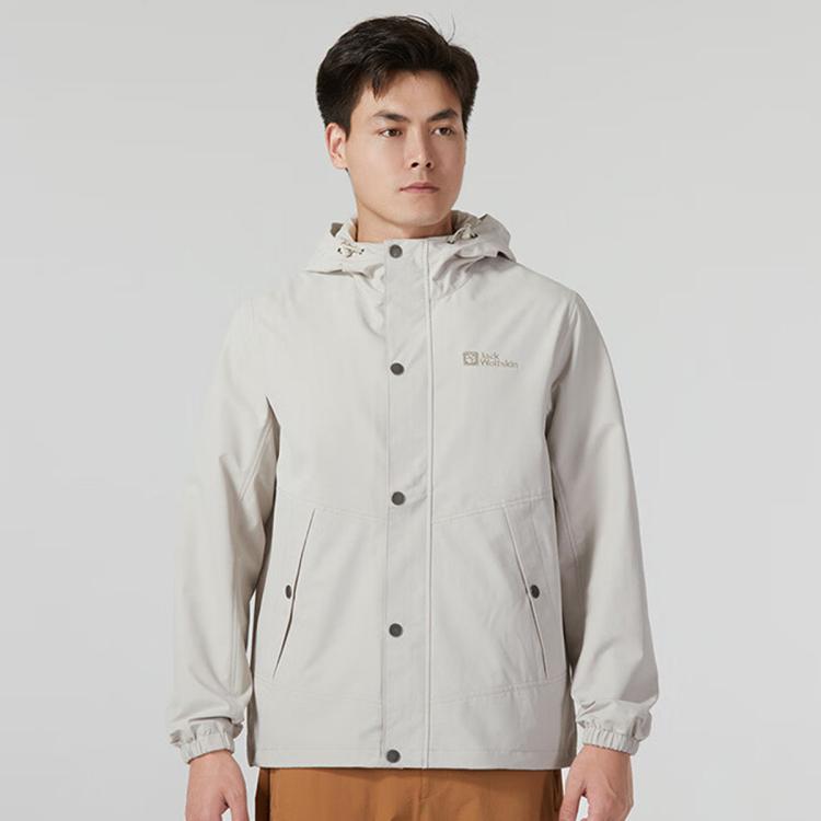 Jack Wolfskin 狼爪秋冬男式户外运动休闲防风夹克外套 In White