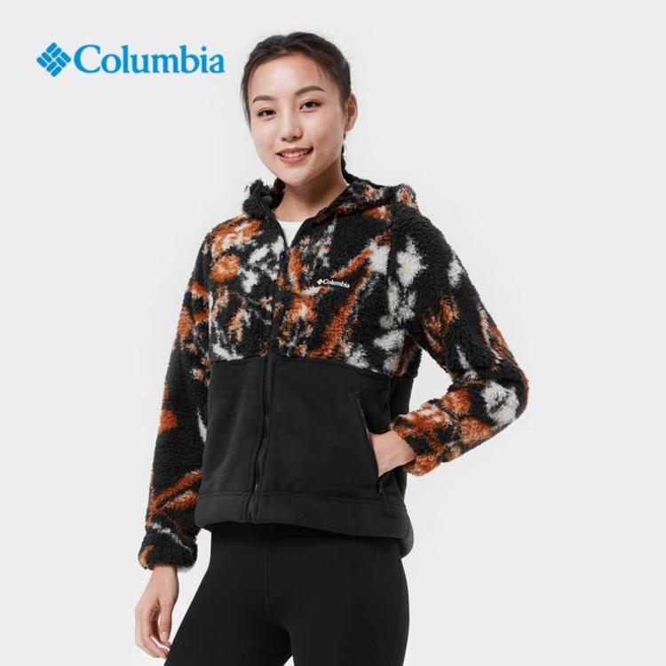 Columbia 户外女子城市户外时尚拼接保暖抓绒外套 In Black