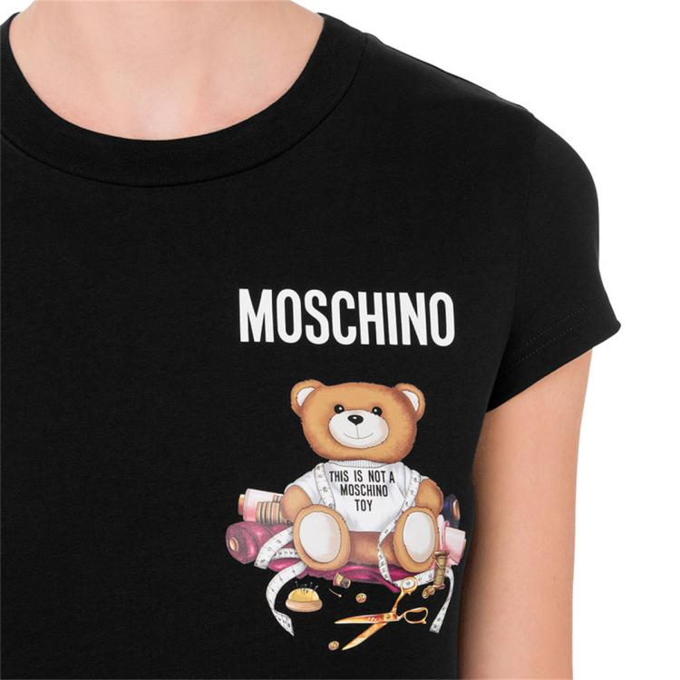 MOSCHINO 女士泰迪熊印花圆领连衣裙