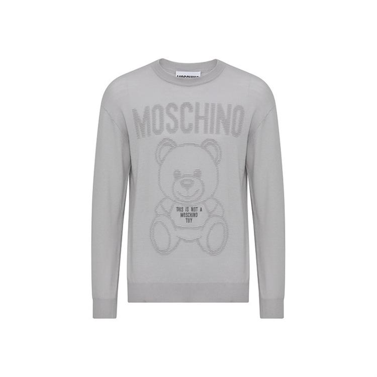 Moschino 男士泰迪熊羊毛套衫 In Gray