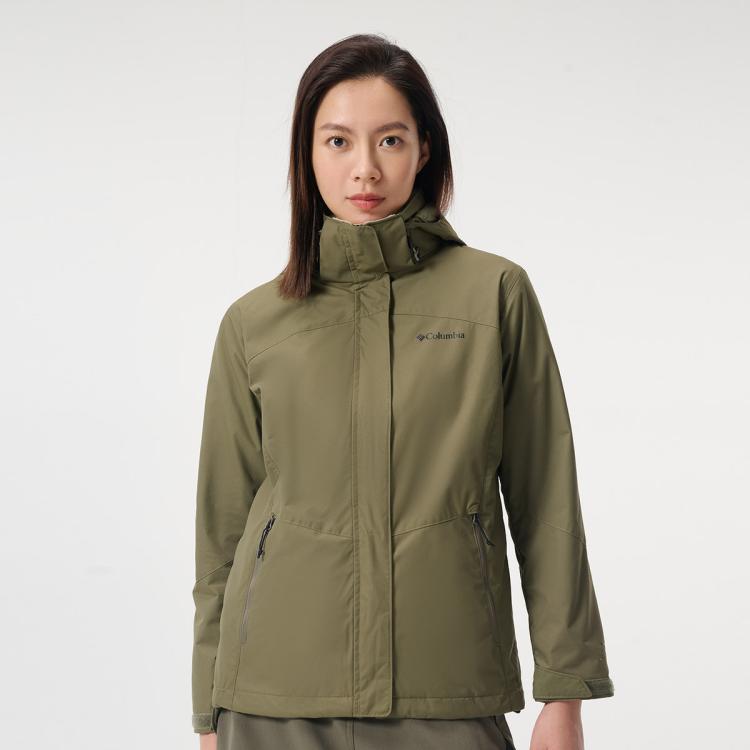 Columbia 秋冬户外女士内胆抓绒三合一外套 In Green