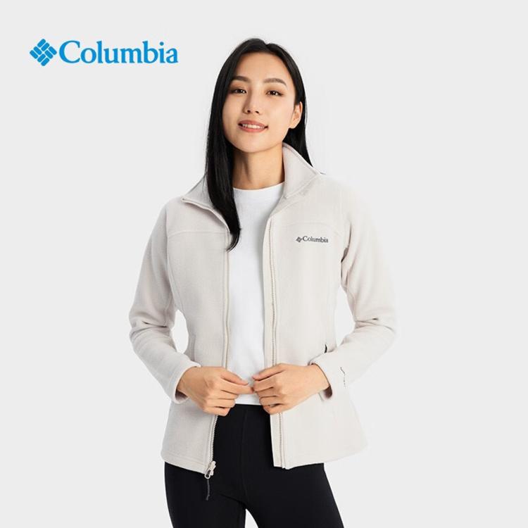 Columbia 户外女子银点反射锁温保暖抓绒衣旅行休闲外套 In Gray