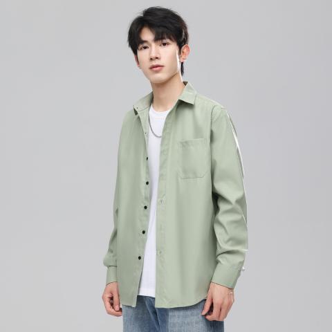 班尼路 男款衬衫春秋上衣爆款时尚潮流简约宽松舒适百搭休闲上衣长袖衬衫 图片 3