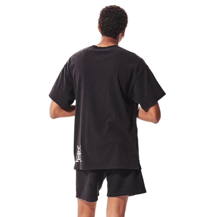 ED HARDY Ed Hardy 轻奢潮牌 拔印水洗男士短袖T恤