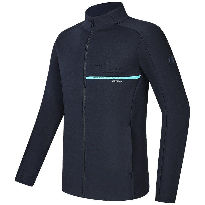 FILA 【黄景瑜同款】男装户外健身运动夹克上衣男士立领针织长袖外套 449元