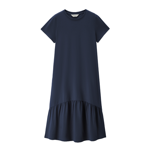 ����ū �ļ��ƹ�ѹ�޻���T��ȹ��Լ��ɫ��֯��������ȹŮ�� 99Ԫ