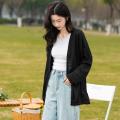 班尼路 爆款慵懒开衫外套女纯色简约针织长袖女气质百搭休闲显瘦轻薄上衣 图片 3