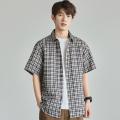 班尼路 夏季时尚经典格纹衬衫短袖男日常简约潮流百搭休闲翻领短袖衬衫男 图片 6