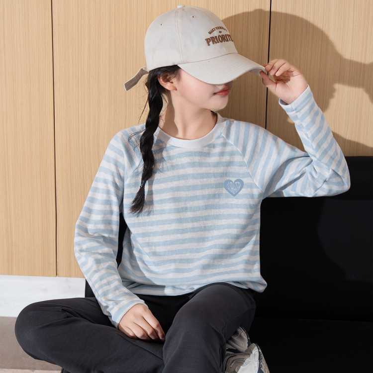 TONLION kids 女童T恤长袖T恤2026秋季中大童儿童长袖上衣时尚百搭T恤
