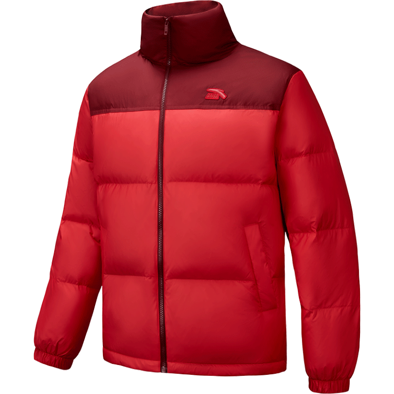 安踏 【王一博同款】面包羽绒防泼水短款冬季鸭绒保暖立领羽绒服外套 329元