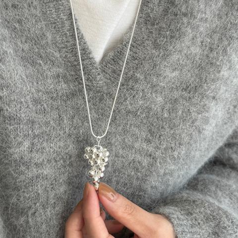诺米美物 极简金属葡萄串项链女轻奢高级感长款项链冷淡风毛衣链简约锁骨链 图片 5