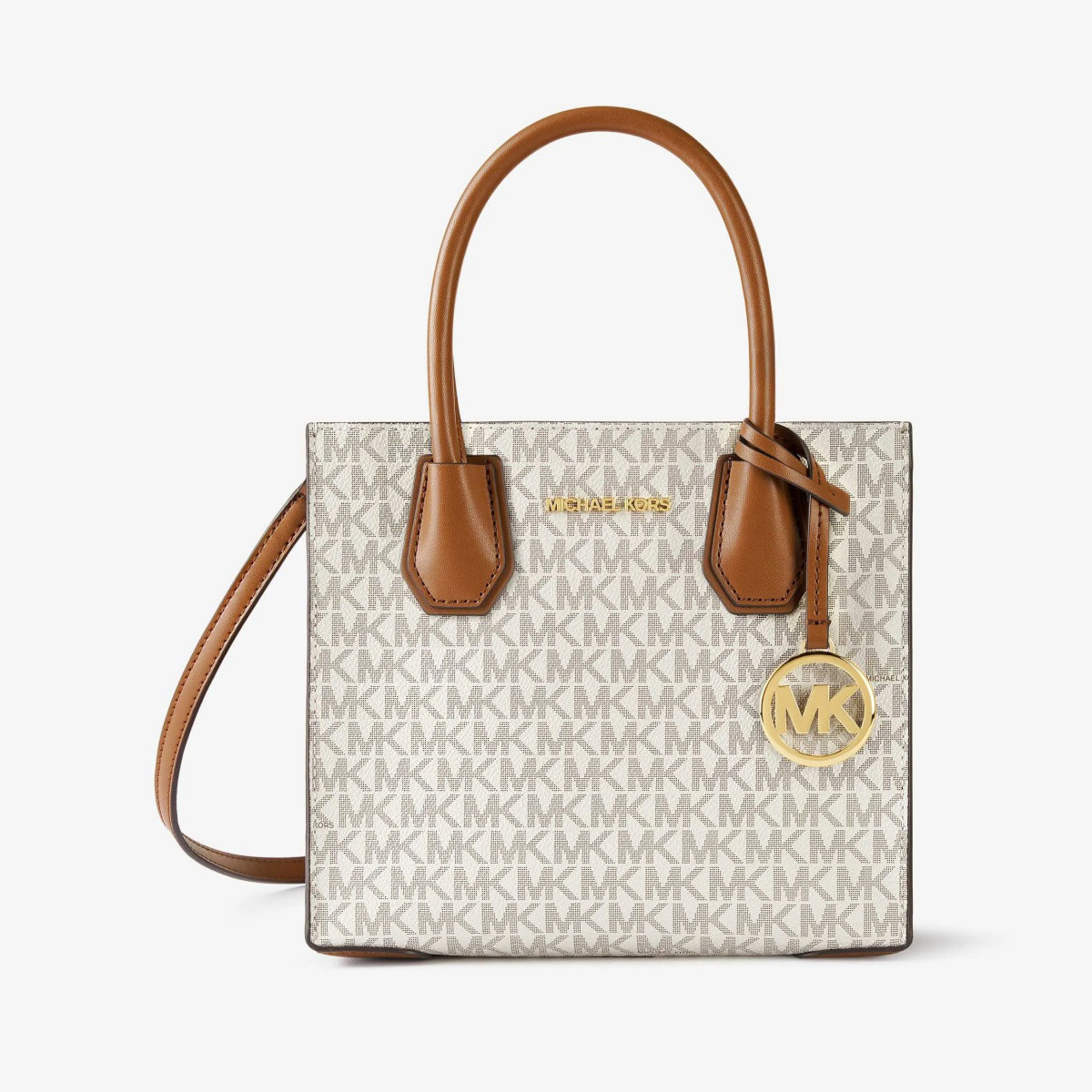 MICHAEL KORS Mercer 时尚潮流百搭中号Logo印花皮革风琴式斜挎包