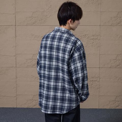 班尼路 【休闲百搭】男式衬衫2026夏季时尚潮流宽松舒适青年格子外套 图片 5