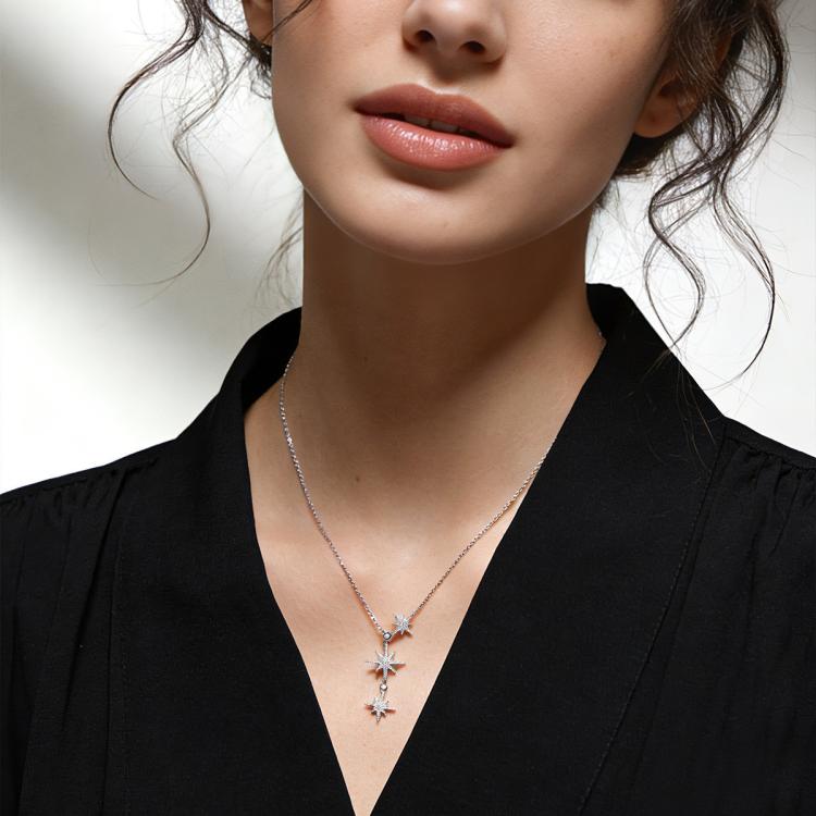 apm MONACO 明星同款Baby六芒星925银项链甄选好礼送女友AC5890OX