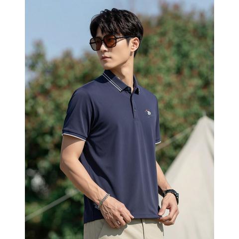 班尼路 【日常通勤】短袖POLO衫男26年夏季宽松纯色翻领设计T恤男 图片 6
