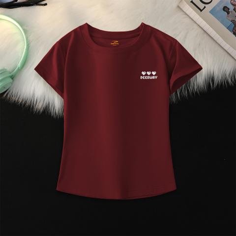 德尔惠 短袖T恤女夏季百搭短袖上衣棉款舒适修身显瘦休闲圆领体恤小个子 图片 1