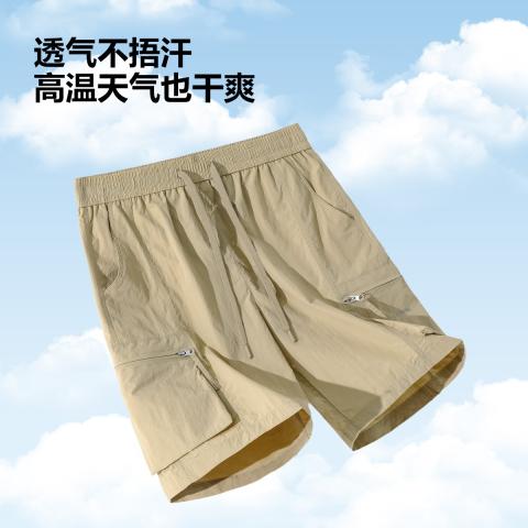 德尔惠 【拉链口袋】工装裤男款夏季通勤百搭外穿五分裤简约宽松运动短裤 图片 4