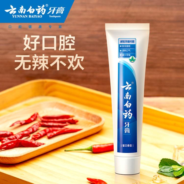 云南白药 【健齿护龈】呵护牙龈减轻牙龈问题经典留兰香成人牙膏45g*2