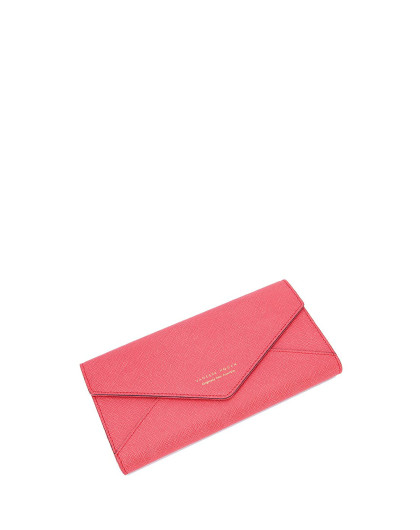 十字纹长款三折信封钱包