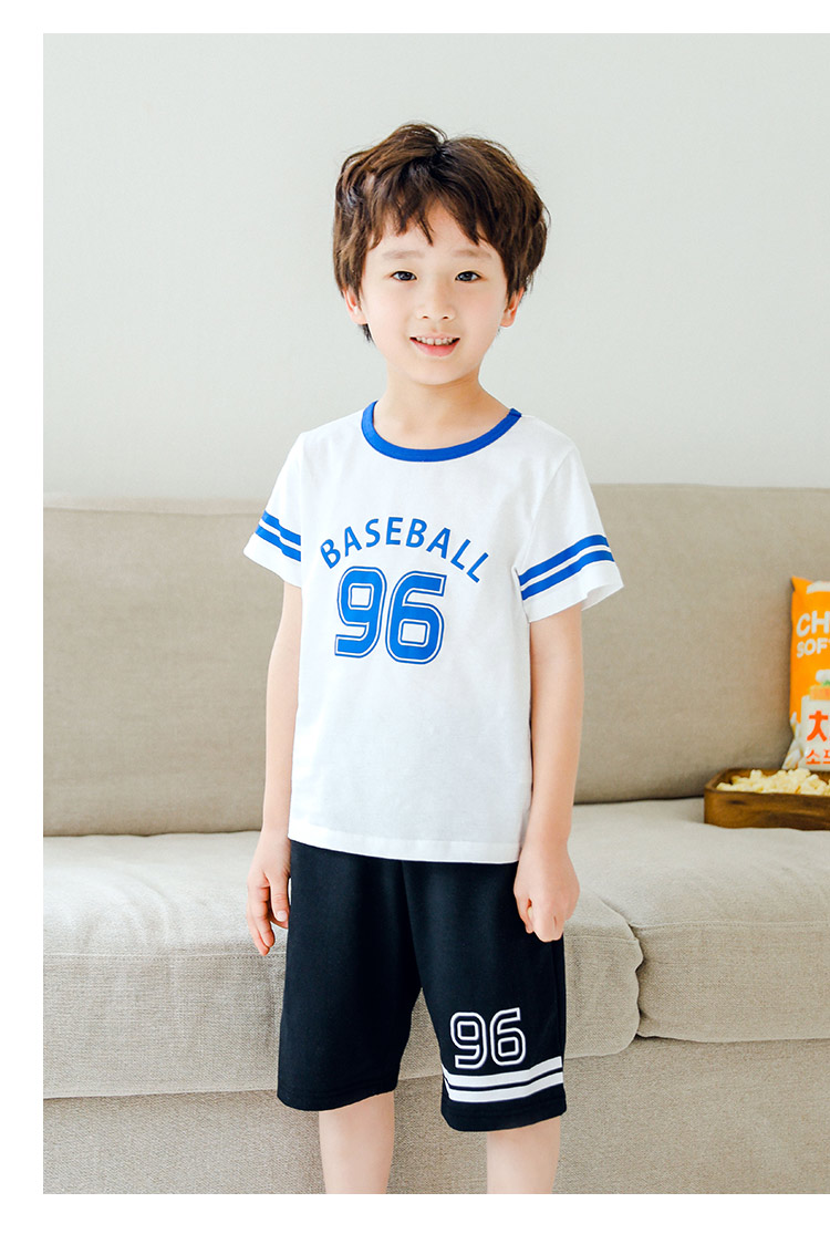 【短袖套装】纯棉男童夏装男童短袖套装男童中童运动套装儿童套装