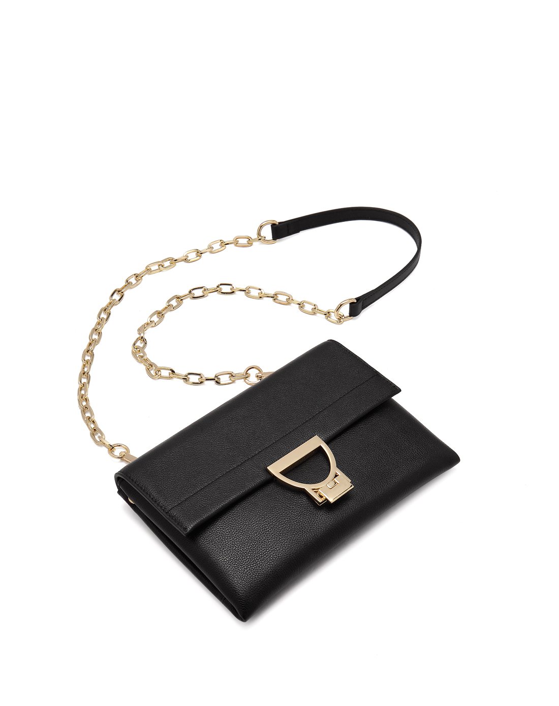 2017新款马蹄扣欧美时尚单肩包女包黑色