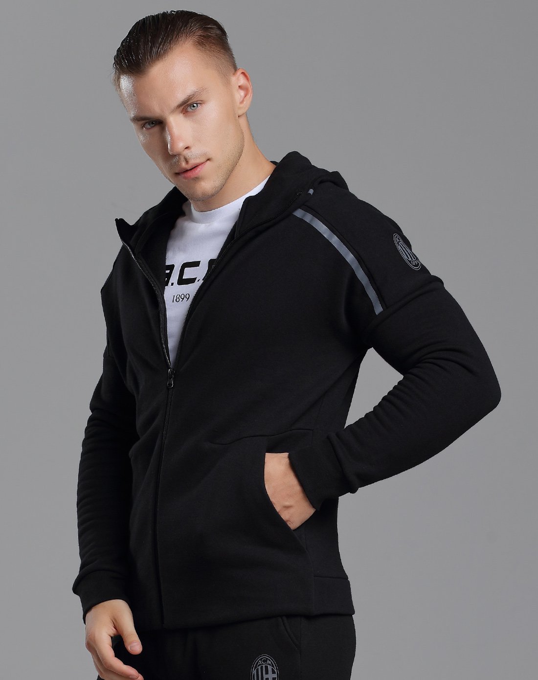 运动潮流 男士抓绒休闲拉链衫外套 保暖系列