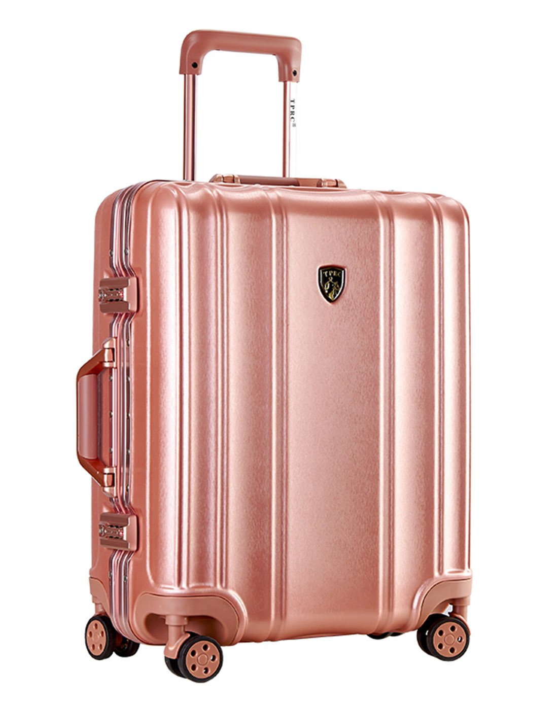 兰博拉丝外置杆旅行箱万向轮拉杆箱金色