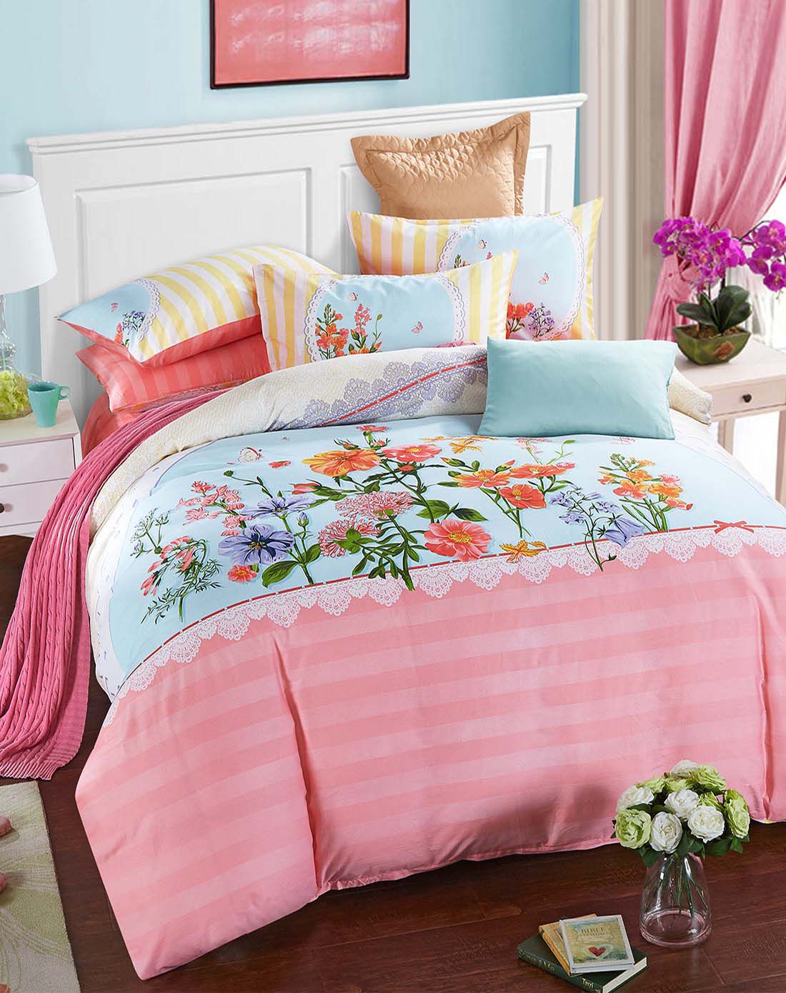 200*230紫罗兰家纺全棉环保斜纹四件套