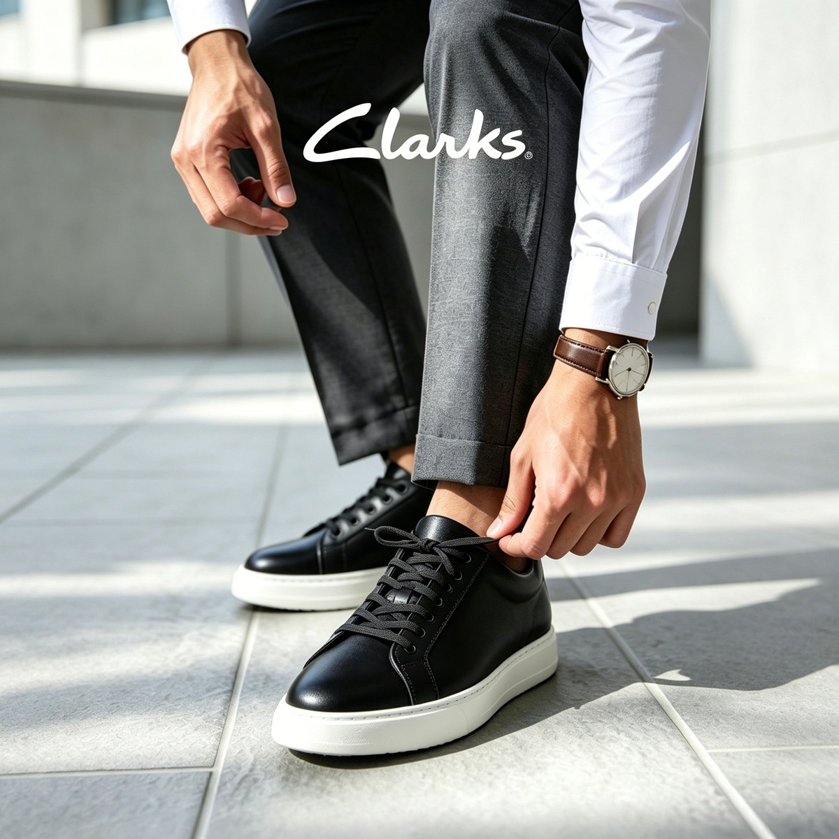 clarks Clarks其乐男鞋经典牛皮轻量舒适休闲百搭板鞋
