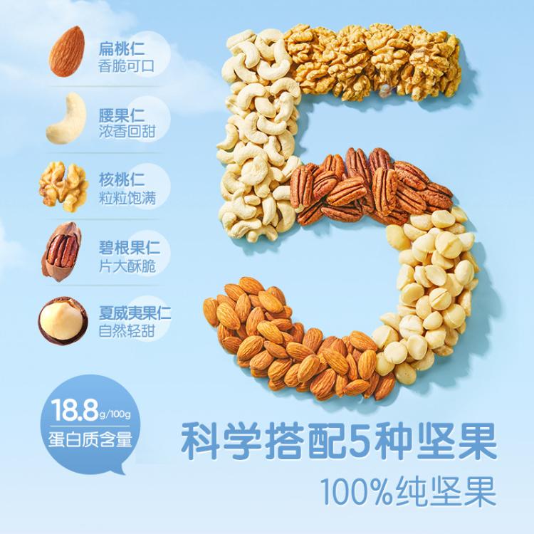 良品铺子 【纯坚果/400g】每日坚果罐装混合果仁干果健康孕妇休闲零食 图 5
