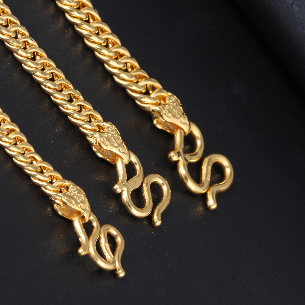 兆亮珠宝马鞭老板链黄金男款足金项链男士黄金 绅士男款