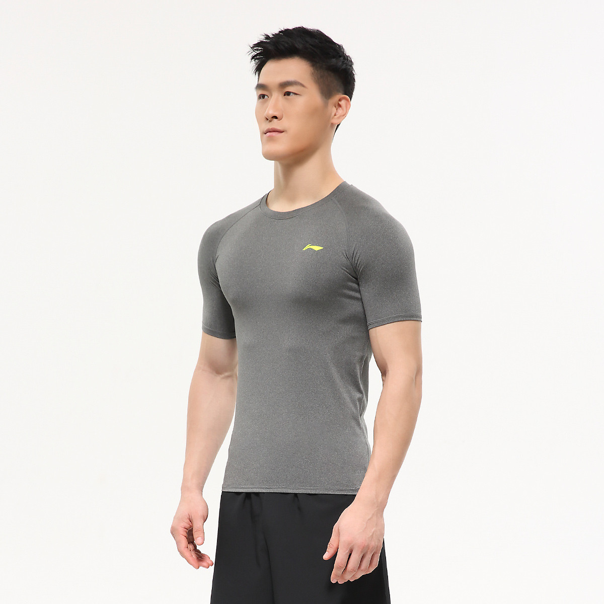 li-ning 李宁 新品男士t恤紧身衣短袖跑步篮球训练高弹健身服男款运动