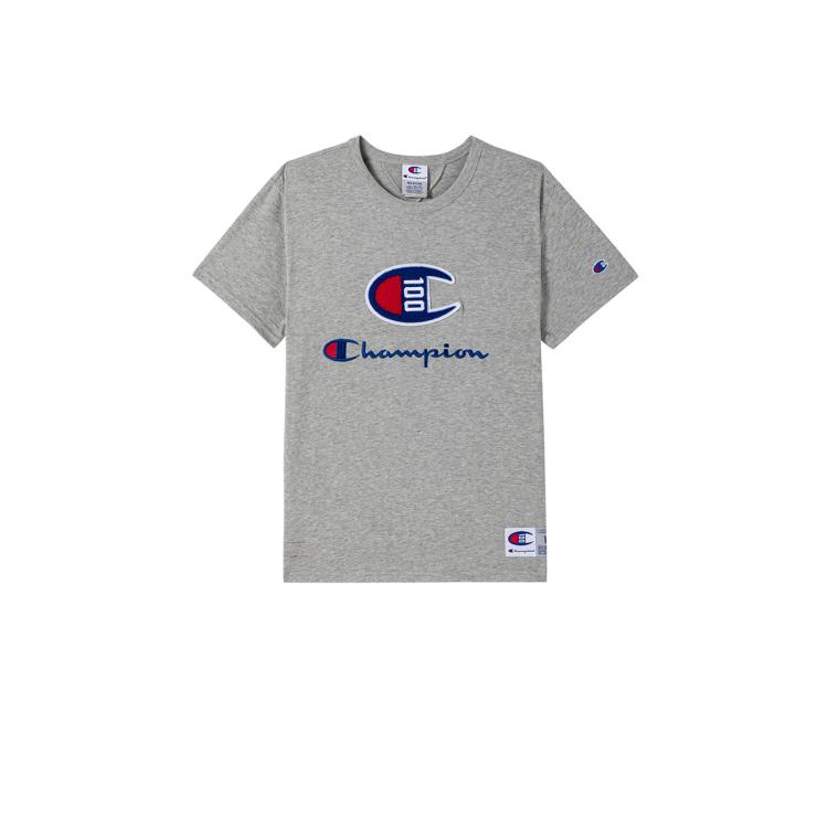 Champion 【品牌直营】夏季女款潮流刺绣logo短袖 In Gray