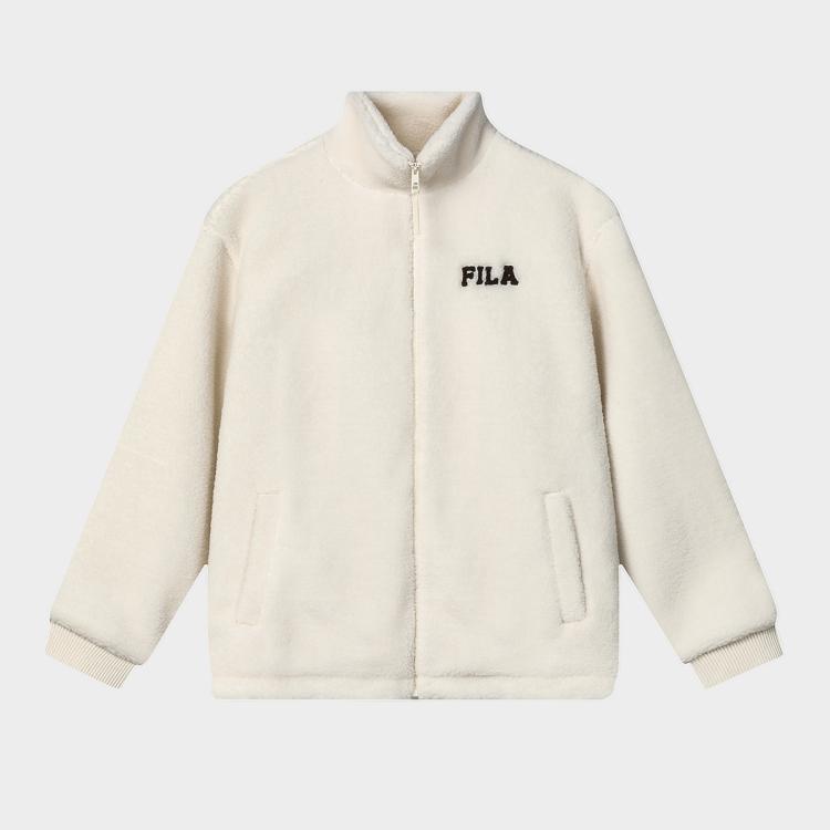 Fila 【杨幂力荐】情侣款仿羊羔绒外套男女同款舒适针织长袖外套