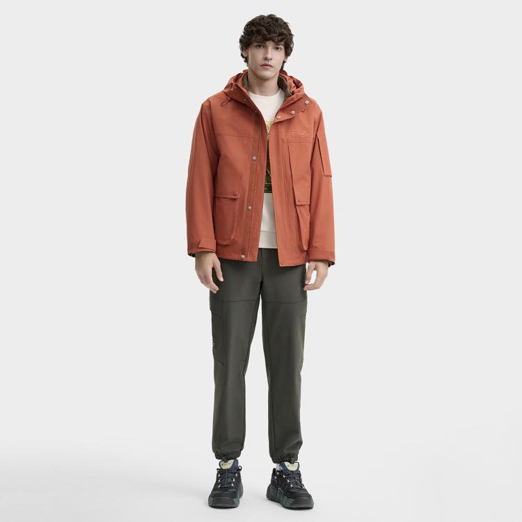 Fila 【斐护科技】男装男式外套男士时尚休闲舒适工装风上衣两件套 In Brown