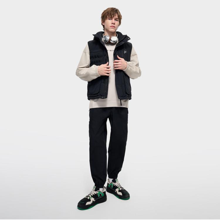 Fila 男装fusion系列男式休闲裤男士时尚收口工装裤梭织长裤