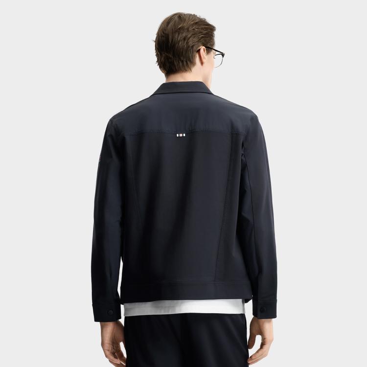 FILA 斐乐行政夹克丨商务行政夹克男士时尚工装微弹舒适针织长袖外套