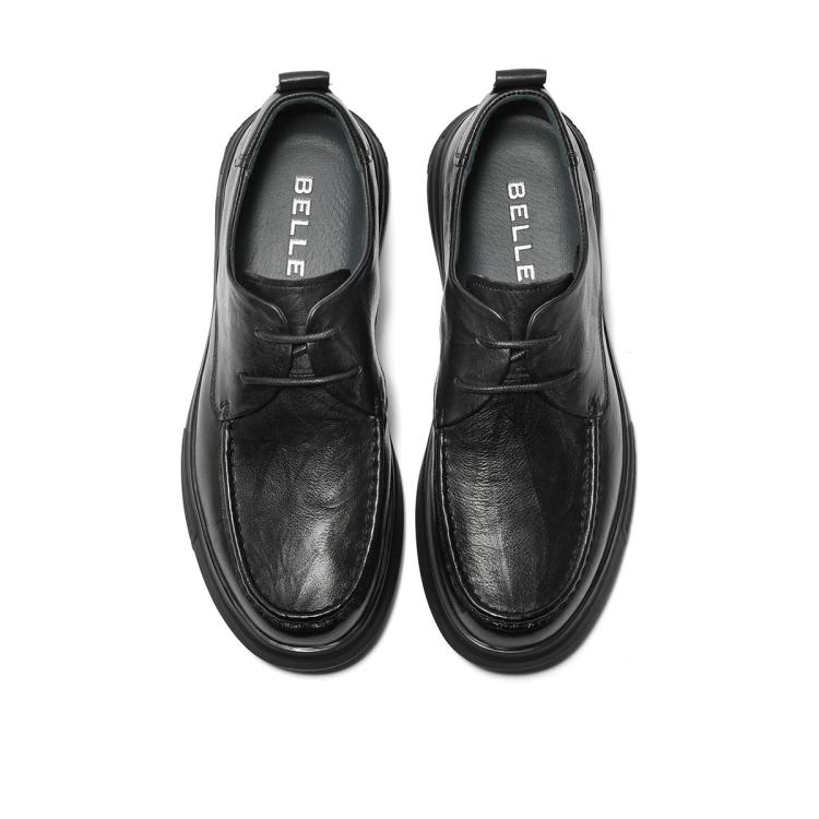 BELLE 【畅销推荐】百丽系带商务鞋男鞋秋舒适牛皮革爸爸鞋休闲皮鞋