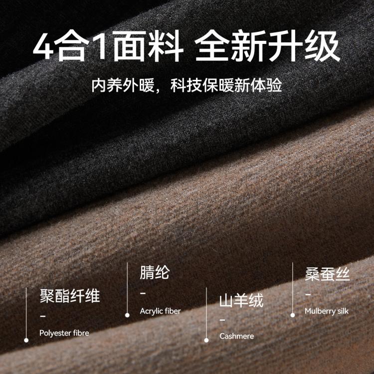 猫人 【蚕丝羊绒保暖套装】冬男士保暖内衣本命红品爸爸秋衣秋裤套装男