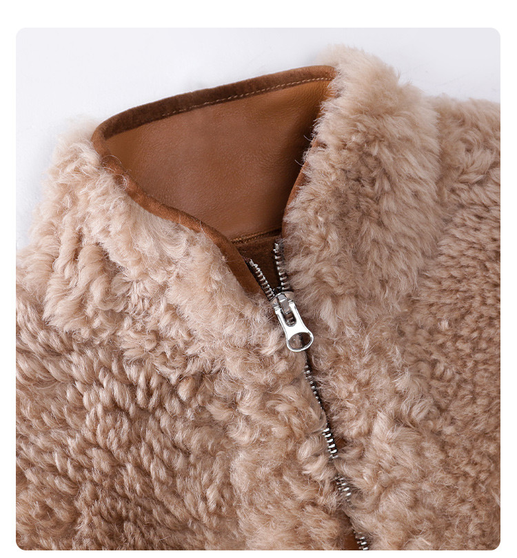 进口芭莎羊毛皮马甲秋冬女式时尚皮毛一体皮草背心