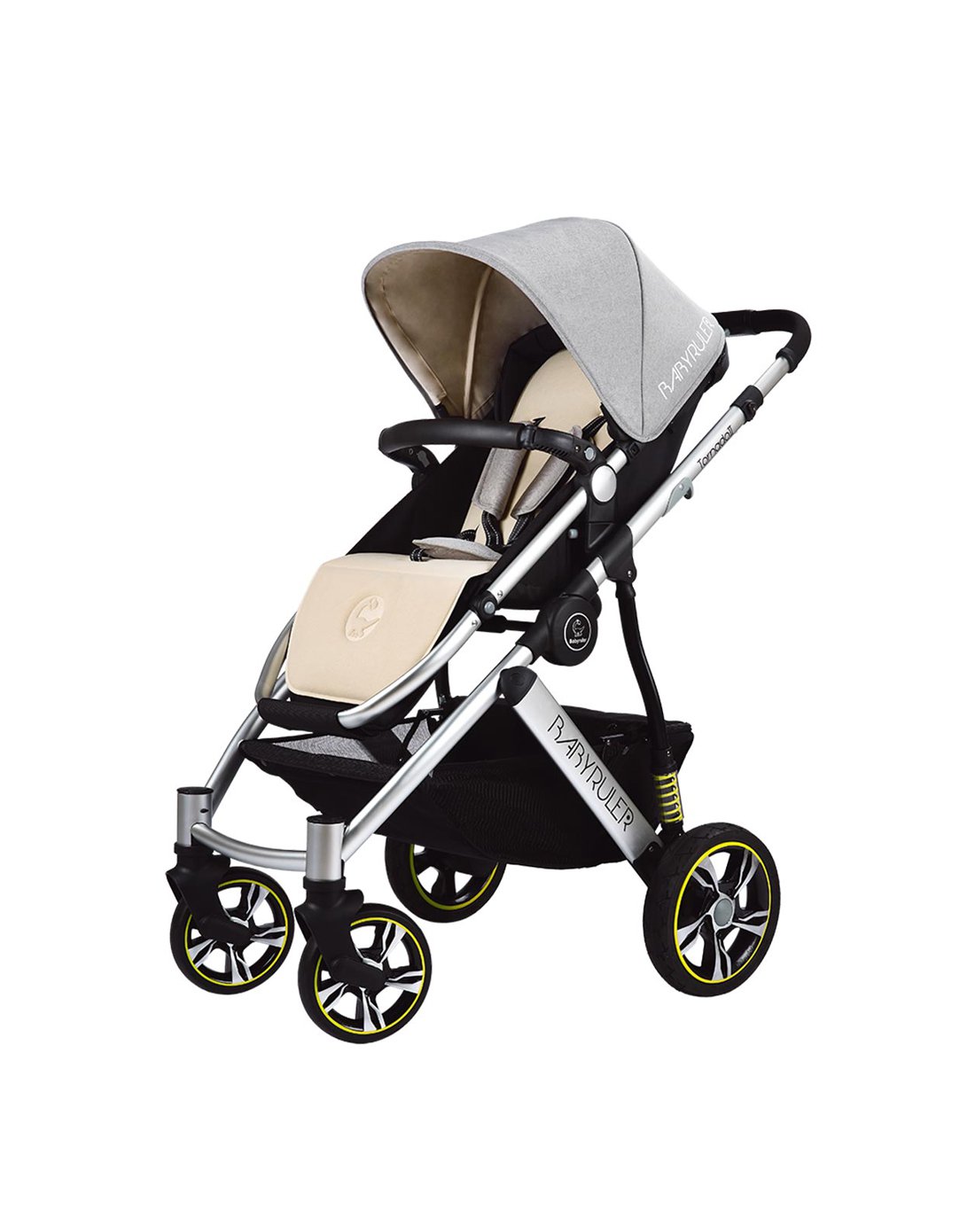 babyruler婴儿二代高景观推车可坐可躺轻便高景观可折叠便携避震双向