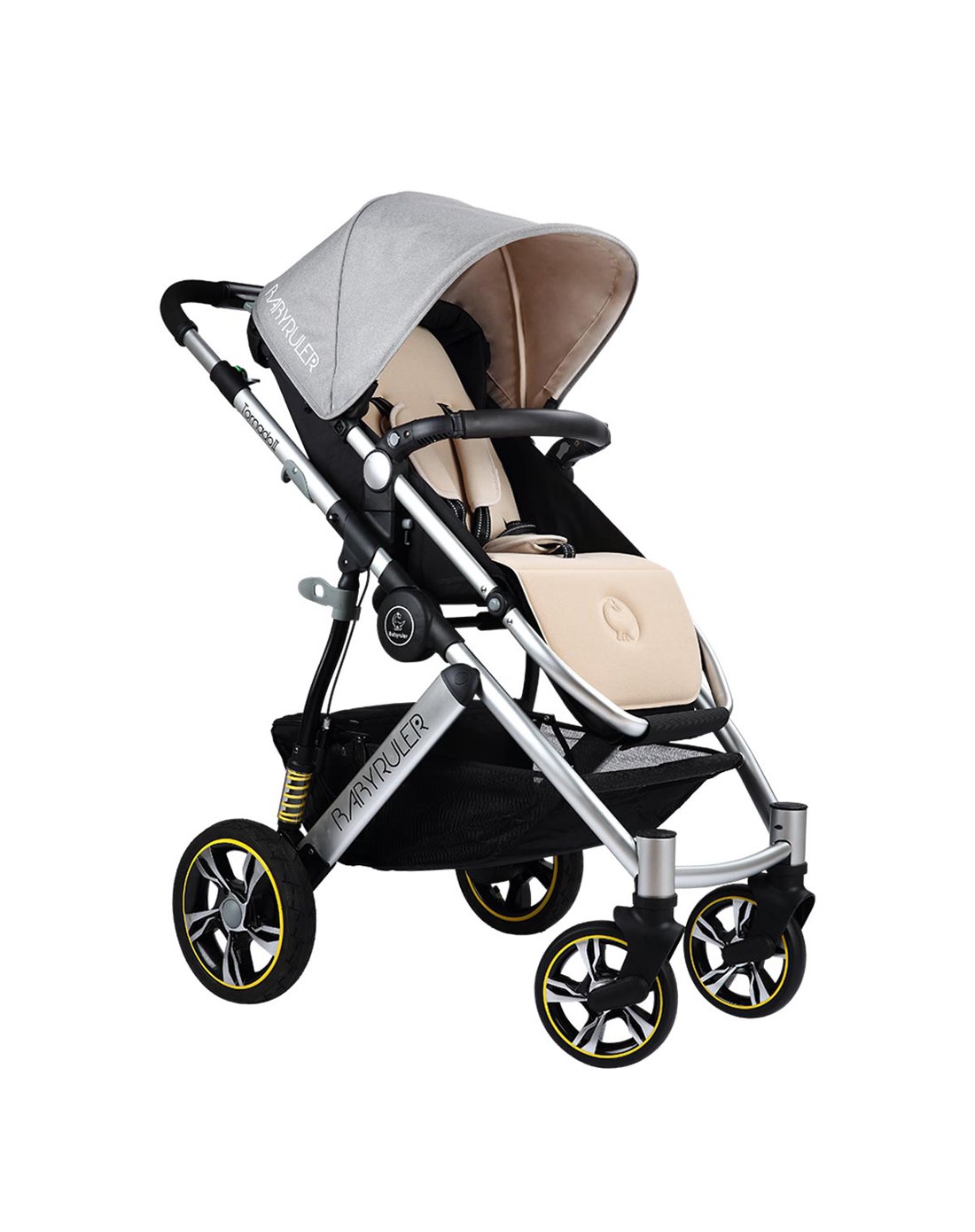 babyruler婴儿二代高景观推车可坐可躺轻便高景观可折叠便携避震双向