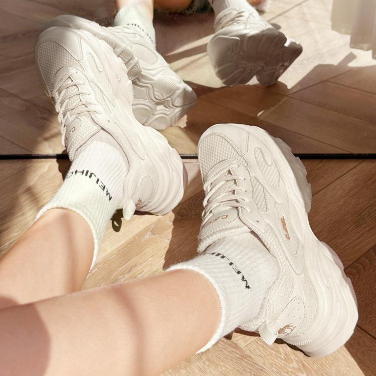 骆驼 老爹鞋女鞋透气轻便跑步鞋女运动鞋厚底增高猫爪鞋银色复古休闲鞋